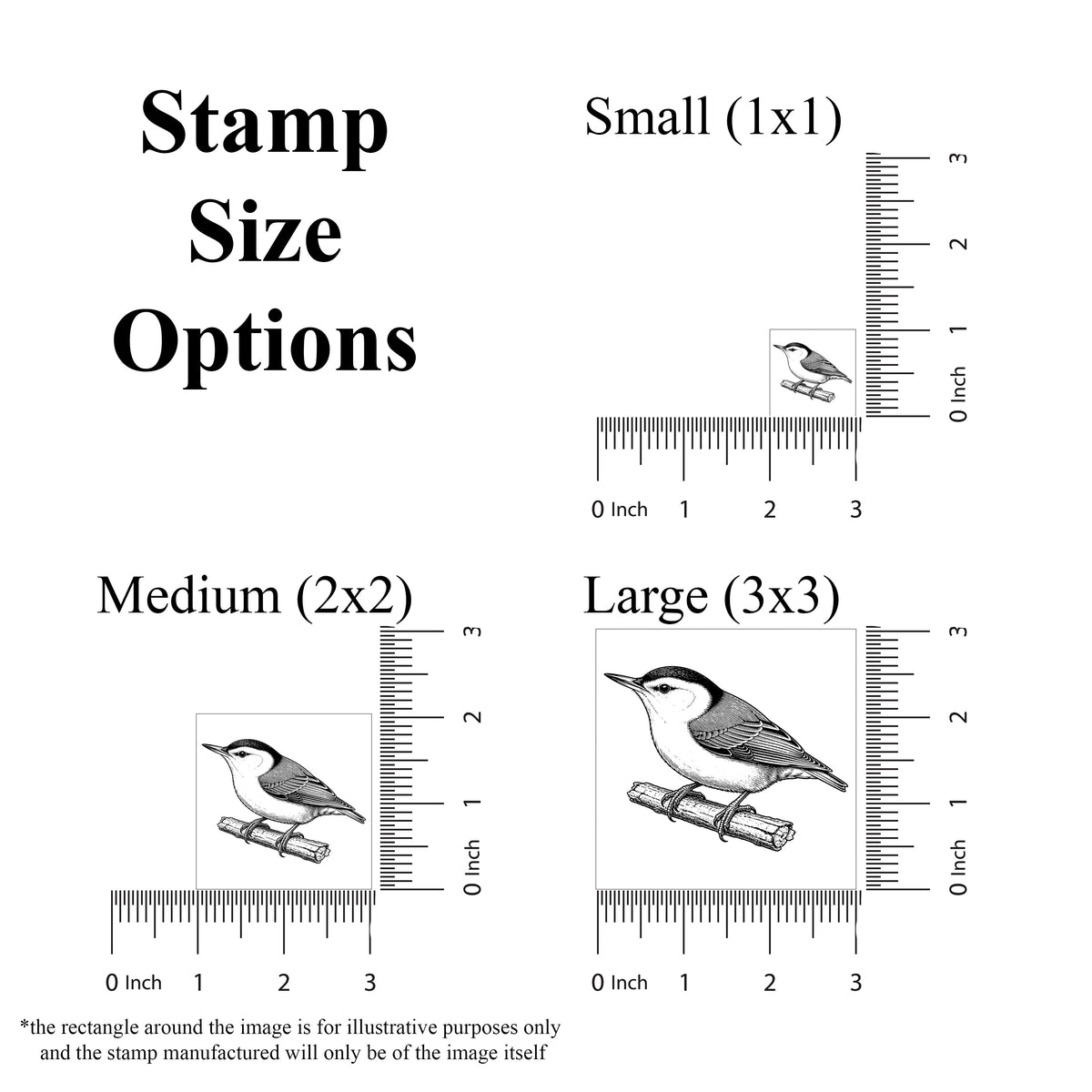 Vintage White-breasted Nuthatch Rubber Stamp