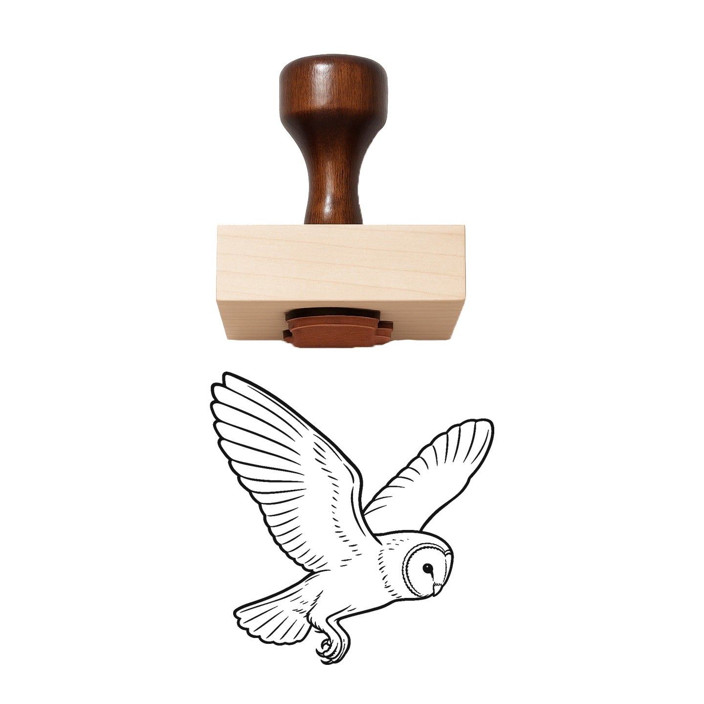 Flying Barn Owl Rubber Stamp