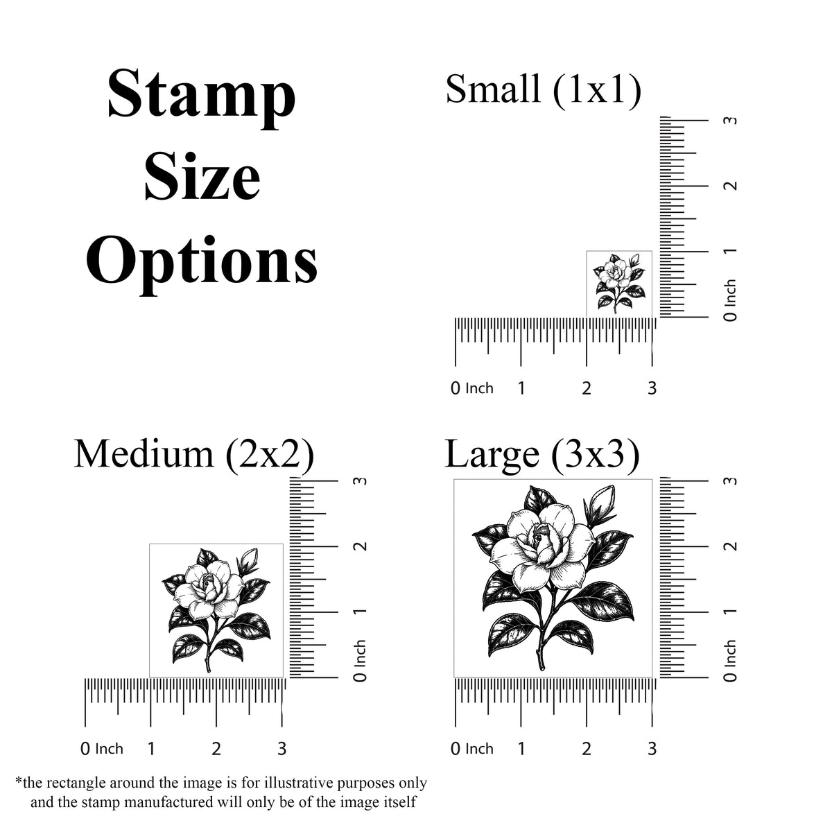 Gardenia Stem Rubber Stamp