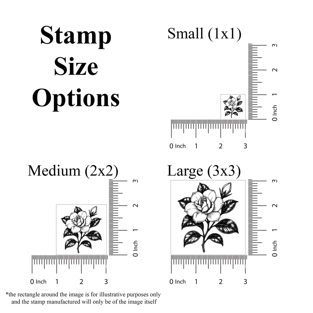 Gardenia Stem Rubber Stamp