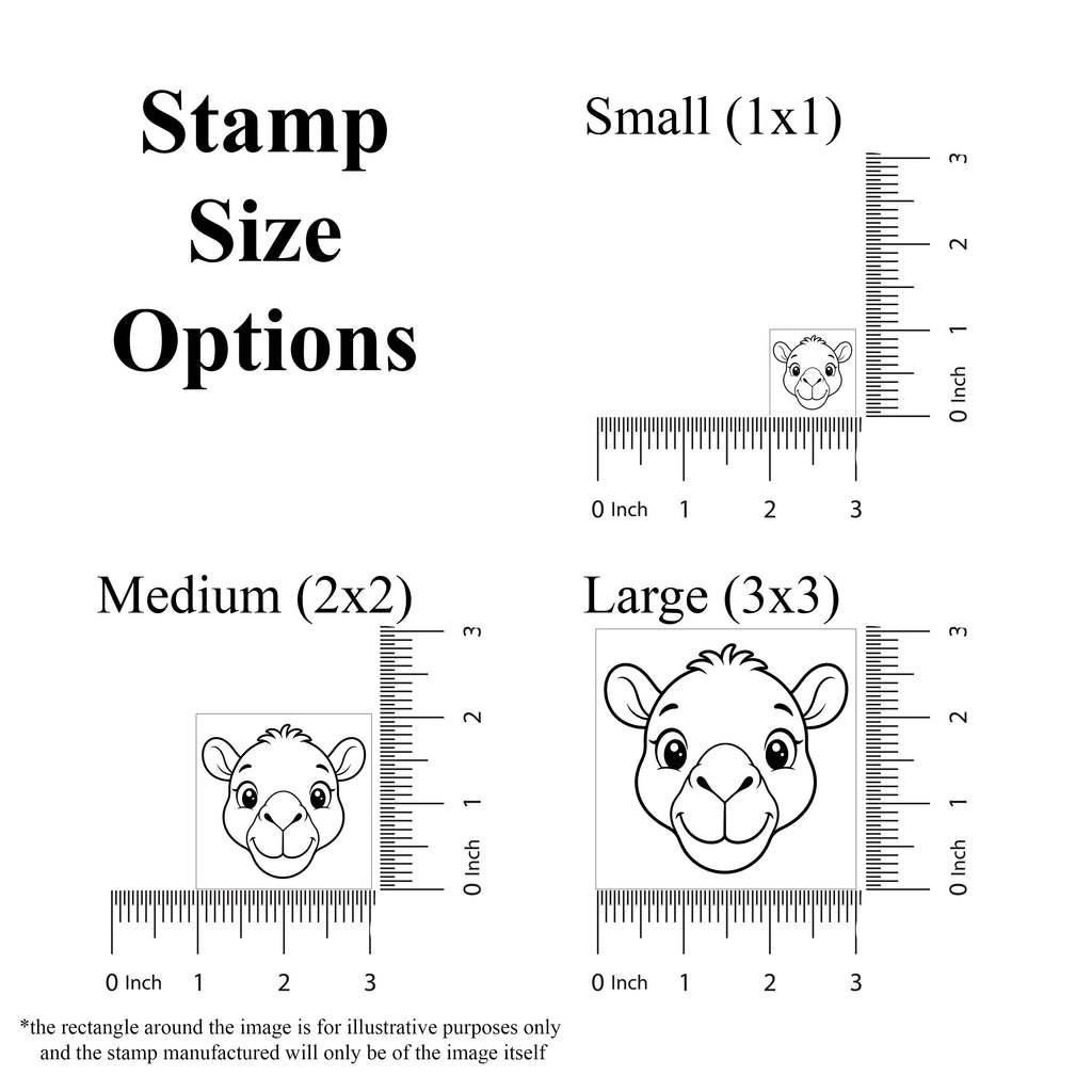 Cute Dromedary Camel Head Rubber Stamp