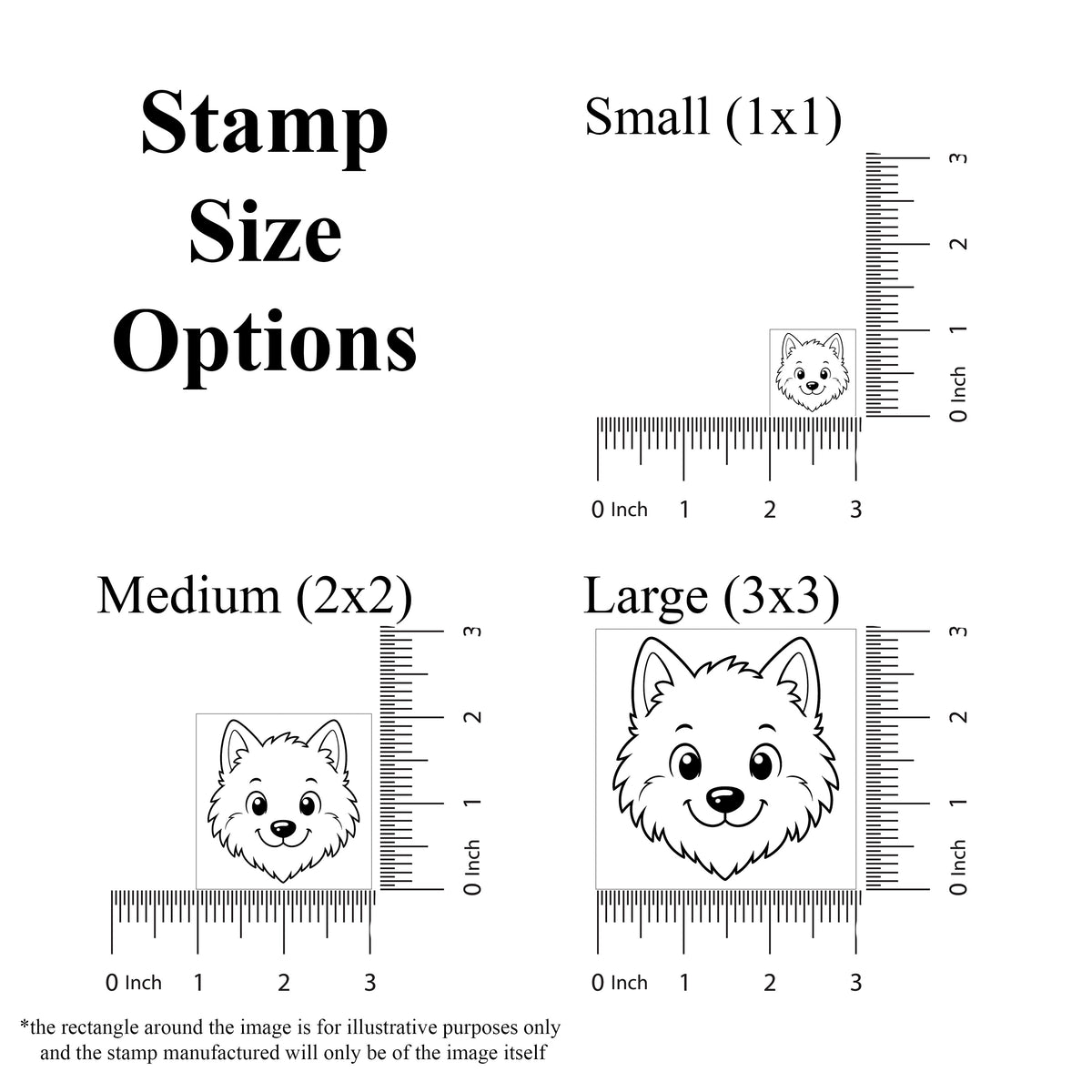 Cute Arctic Wolf Head Rubber Stamp