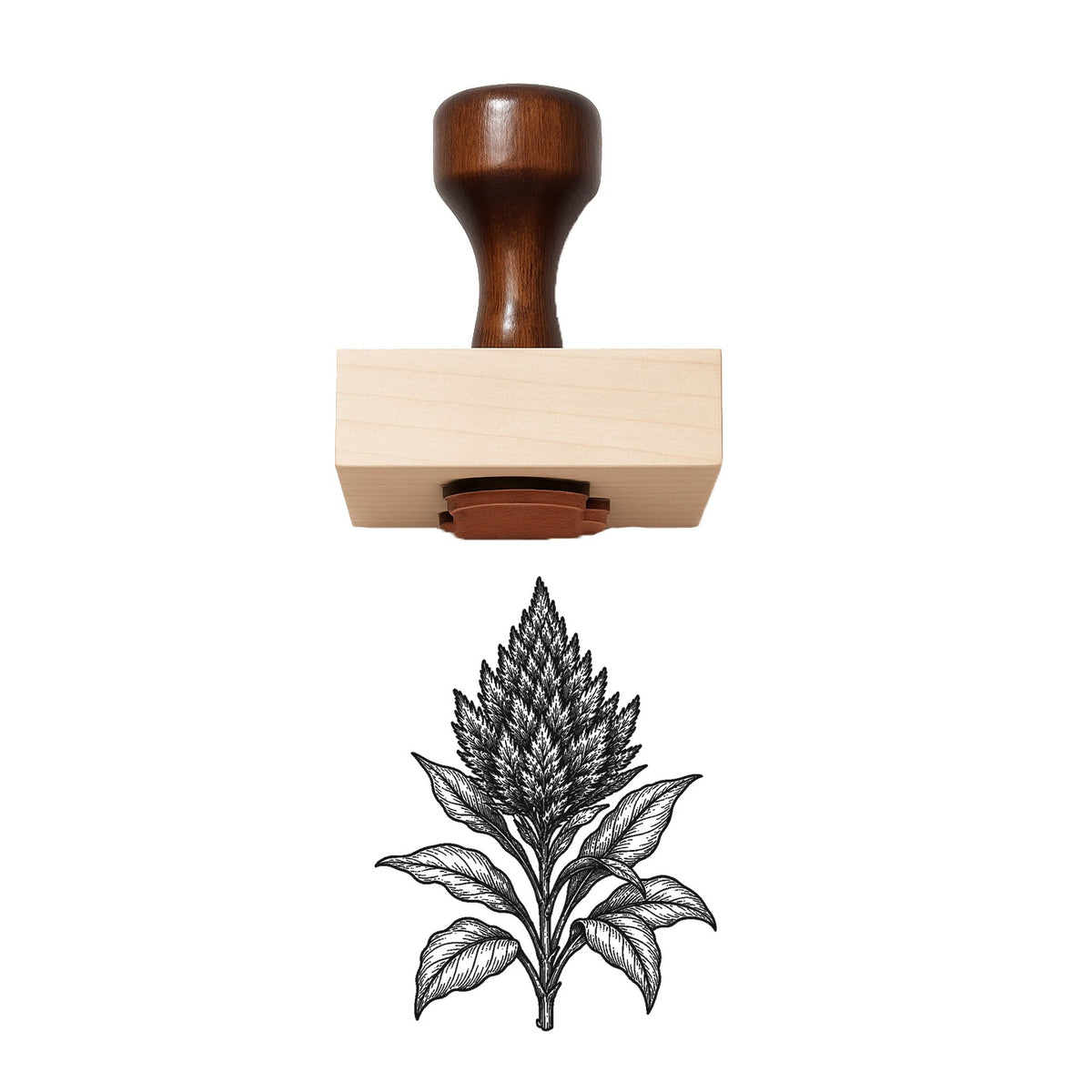 Celosia Plume Rubber Stamp