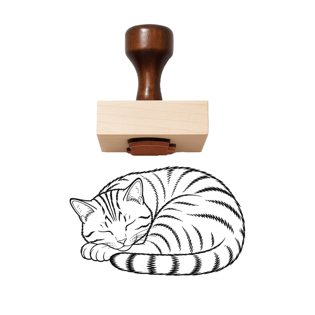 Sleeping Cat Rubber Stamp