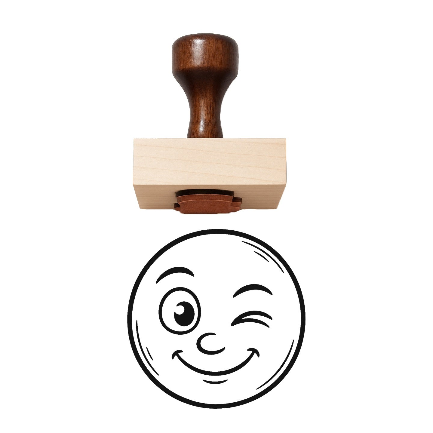 Winking Face Rubber Stamp
