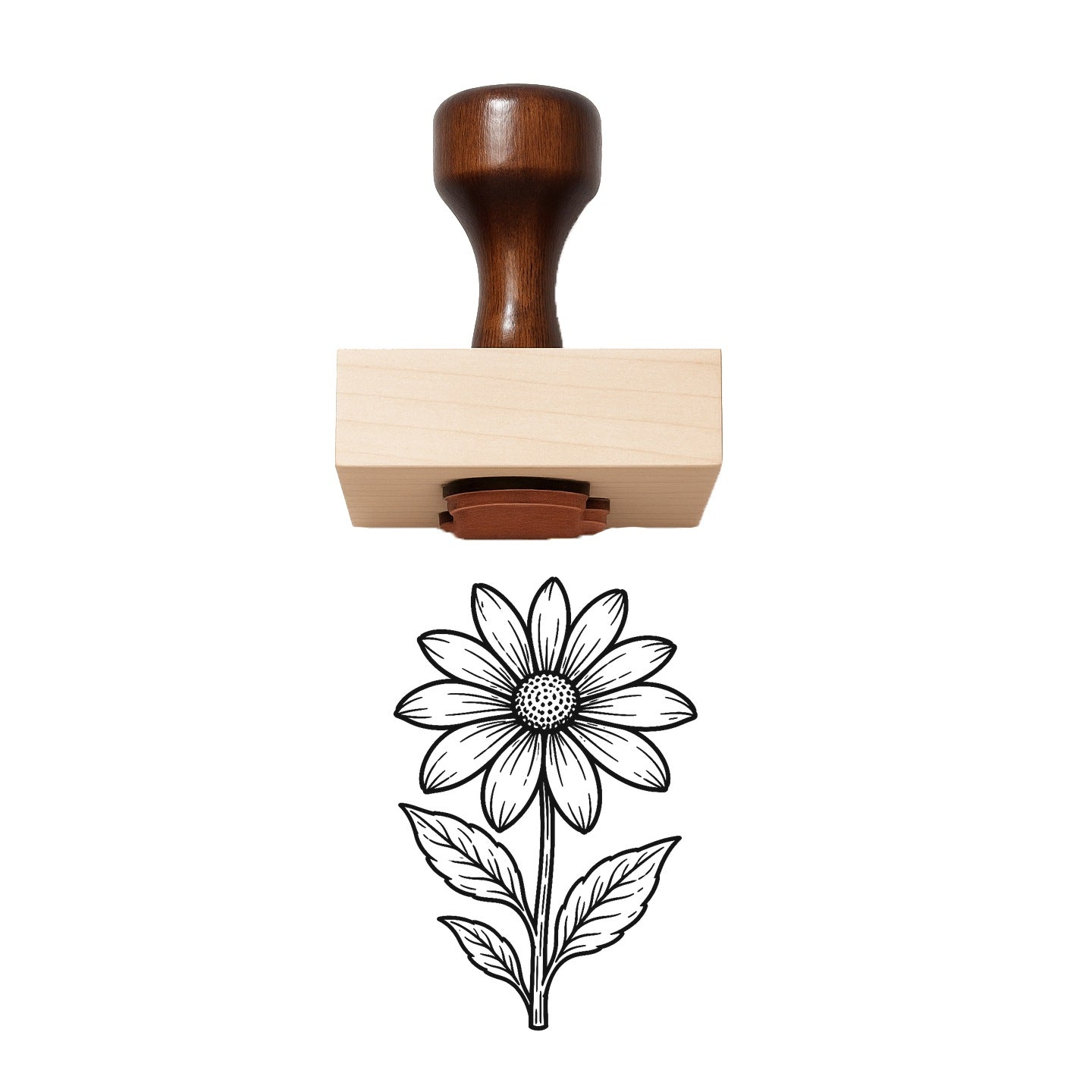 Vintage Black-eyed Susan Flower Rubber Stamp