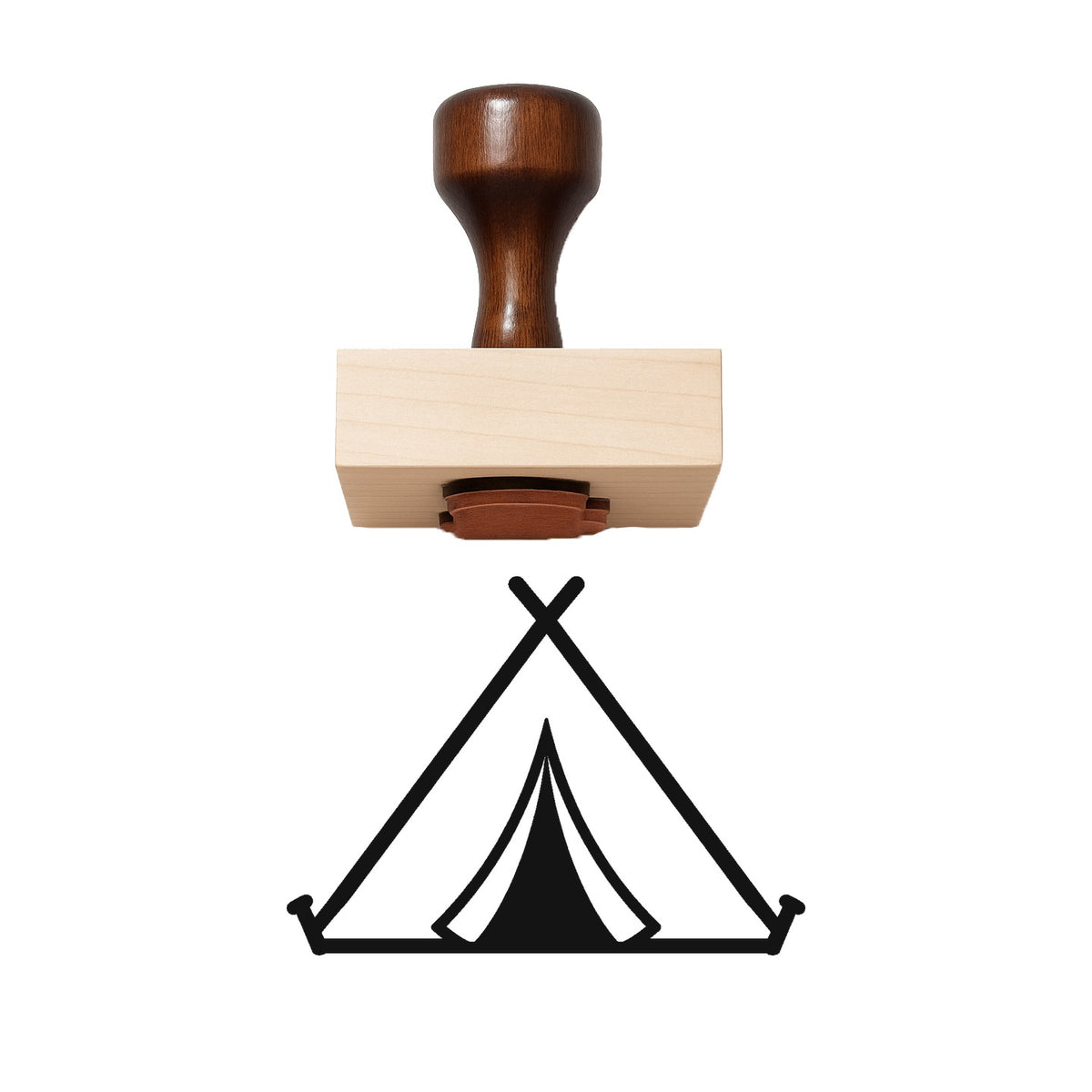 Camping Tent Rubber Stamp