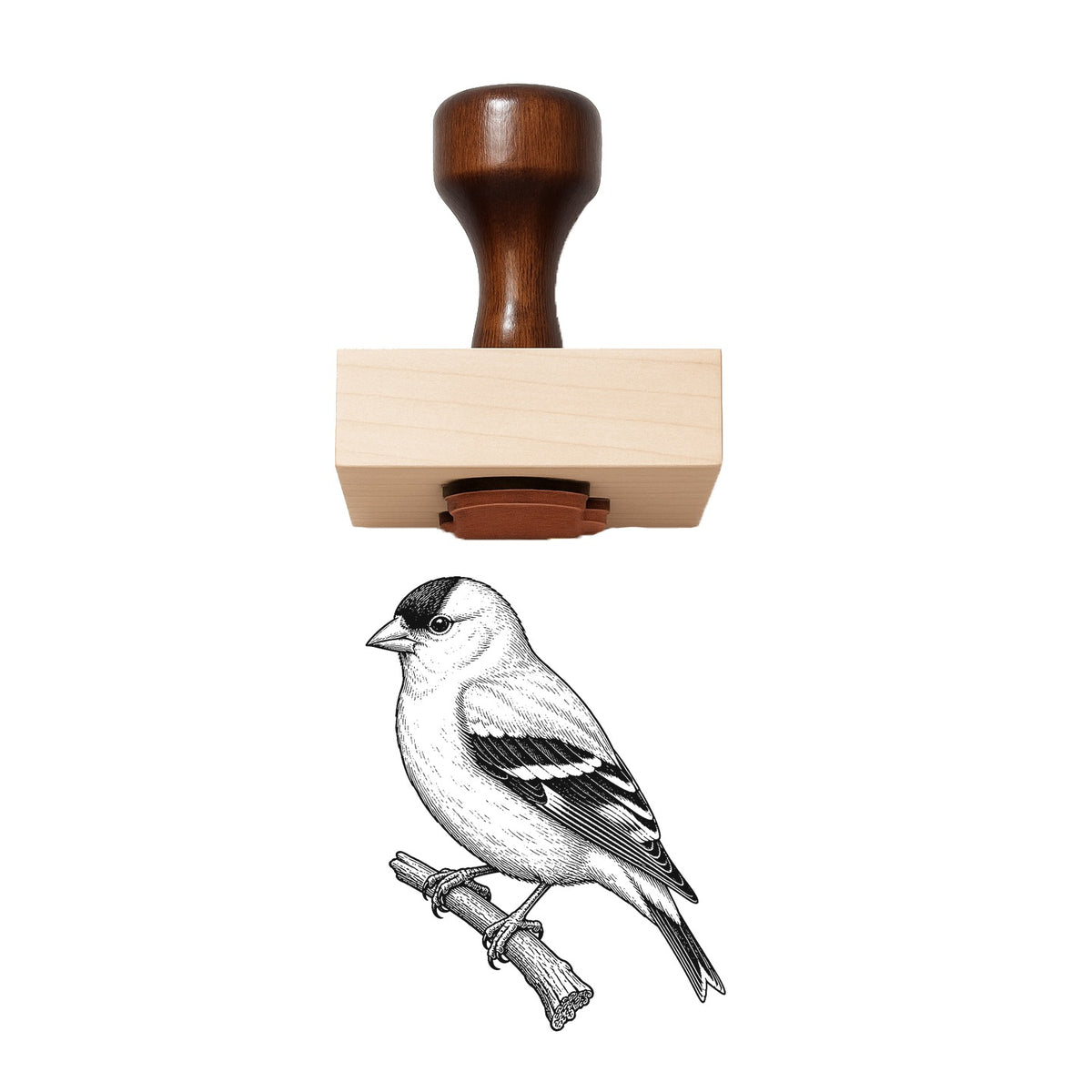 Vintage Goldfinch Rubber Stamp