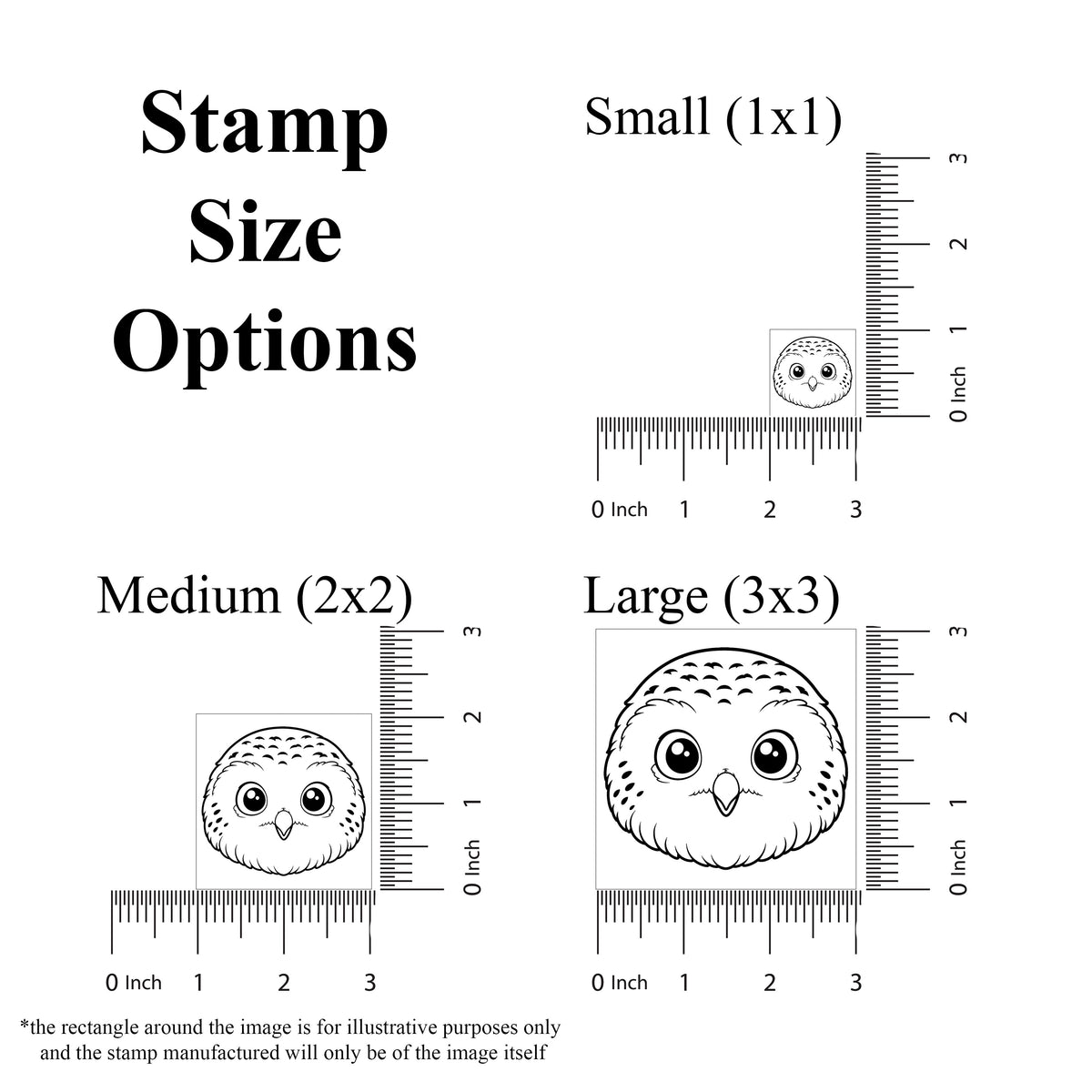 Cute Snowy Owl Head Rubber Stamp