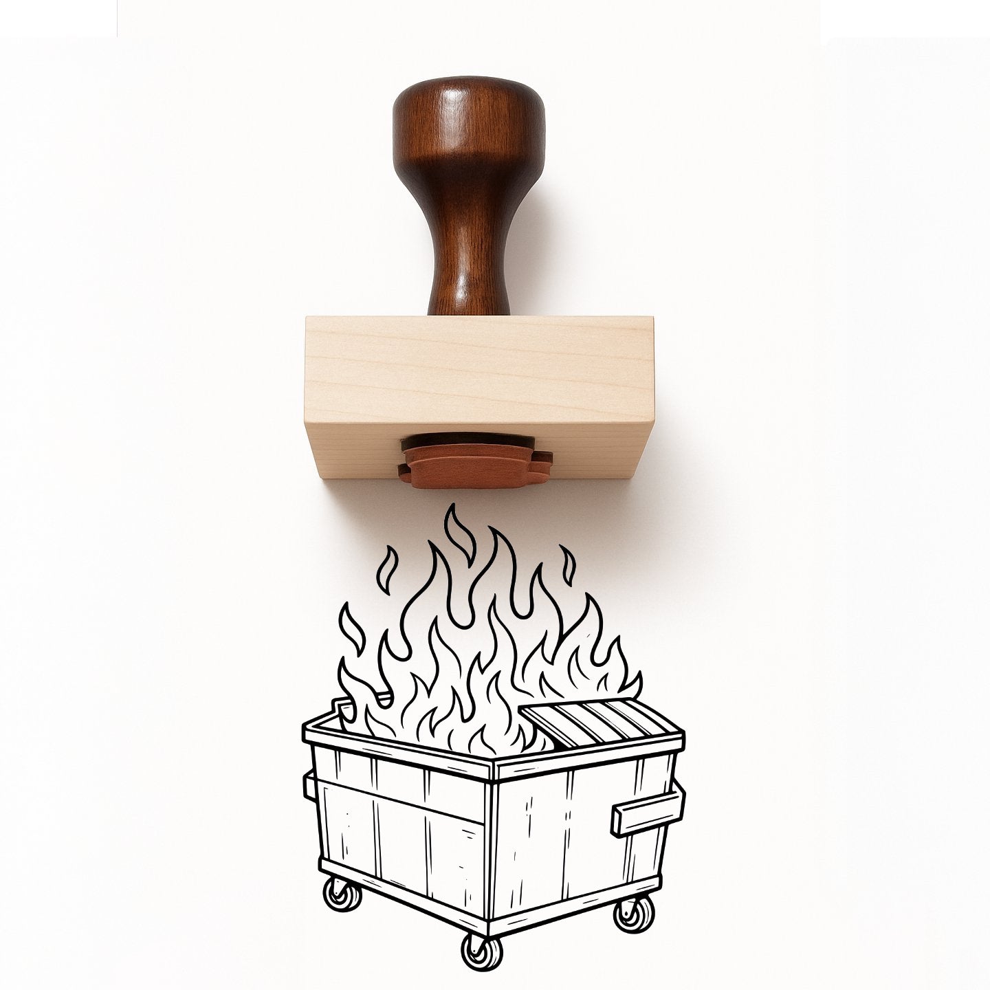 Dumpster Fire Rubber Stamp