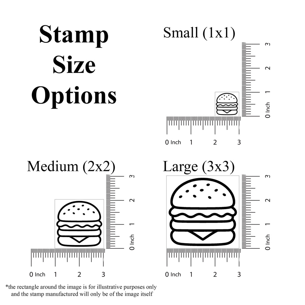 Hamburger Rubber Stamp