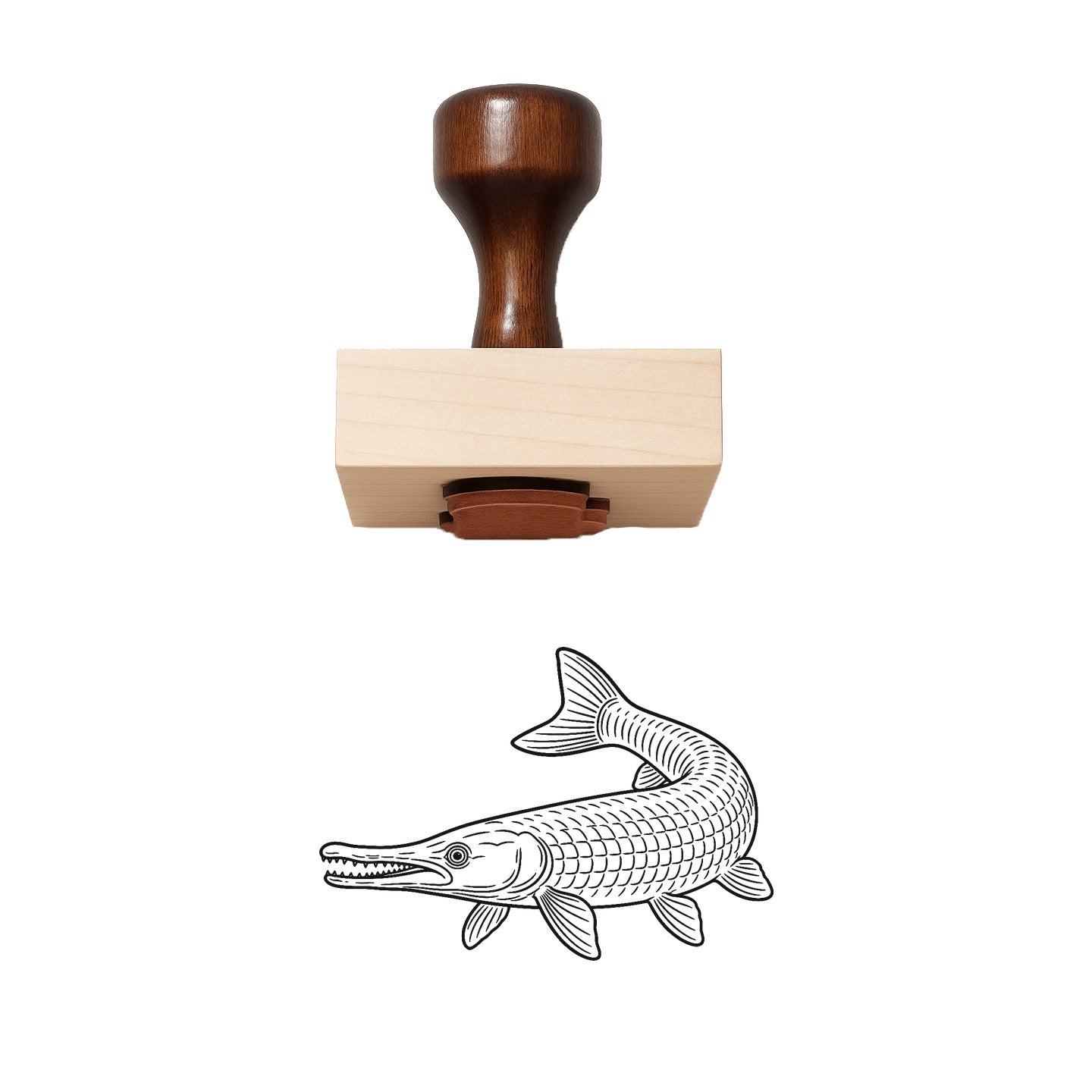 Alligator Gar Rubber Stamp