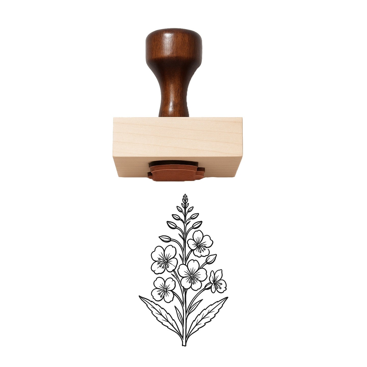 Vintage Fireweed Flower Rubber Stamp