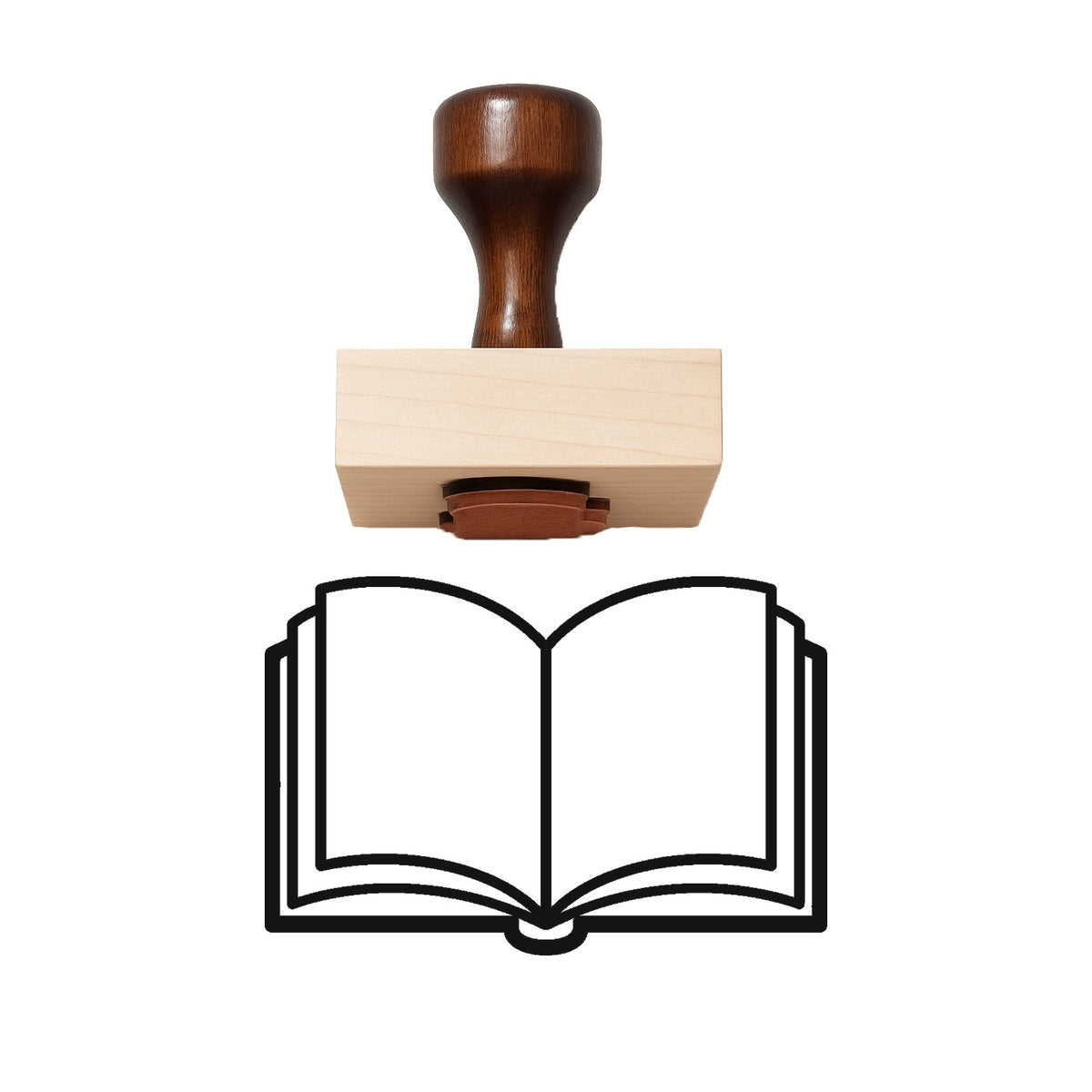 Open Book Rubber Stamp