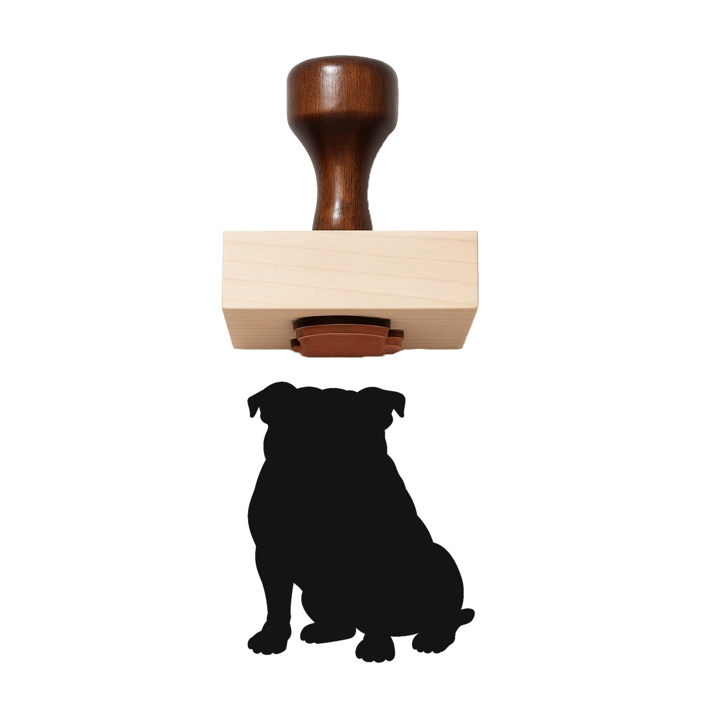 Sitting English Bulldog Rubber Stamp