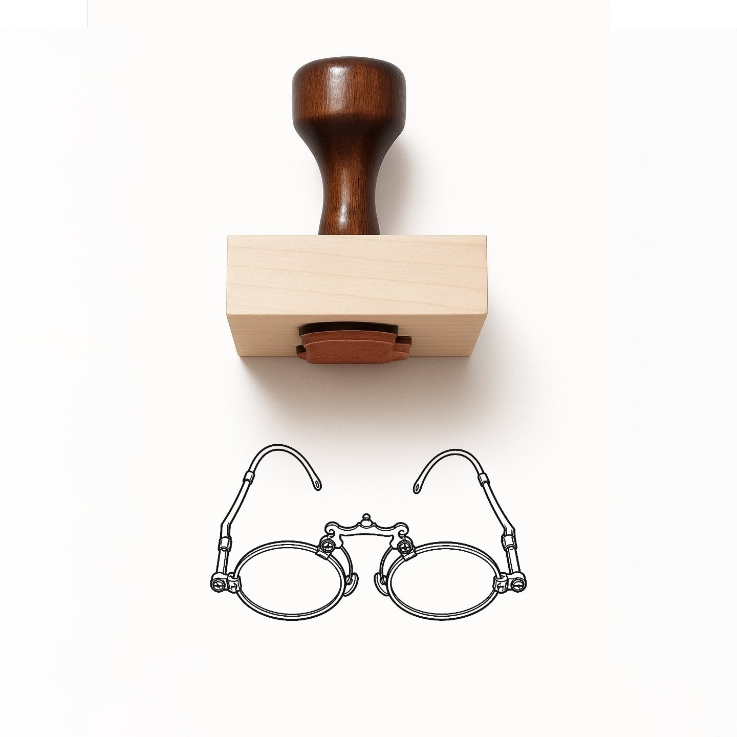 Antique Folding Eyeglasses Rubber Stamp