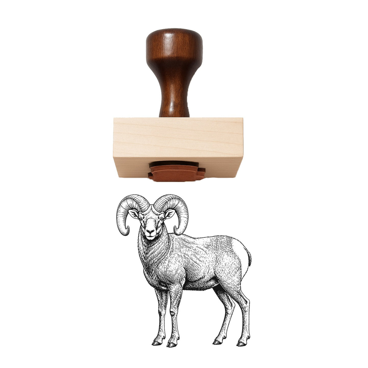Bighorn Sheep Rubber Stamp