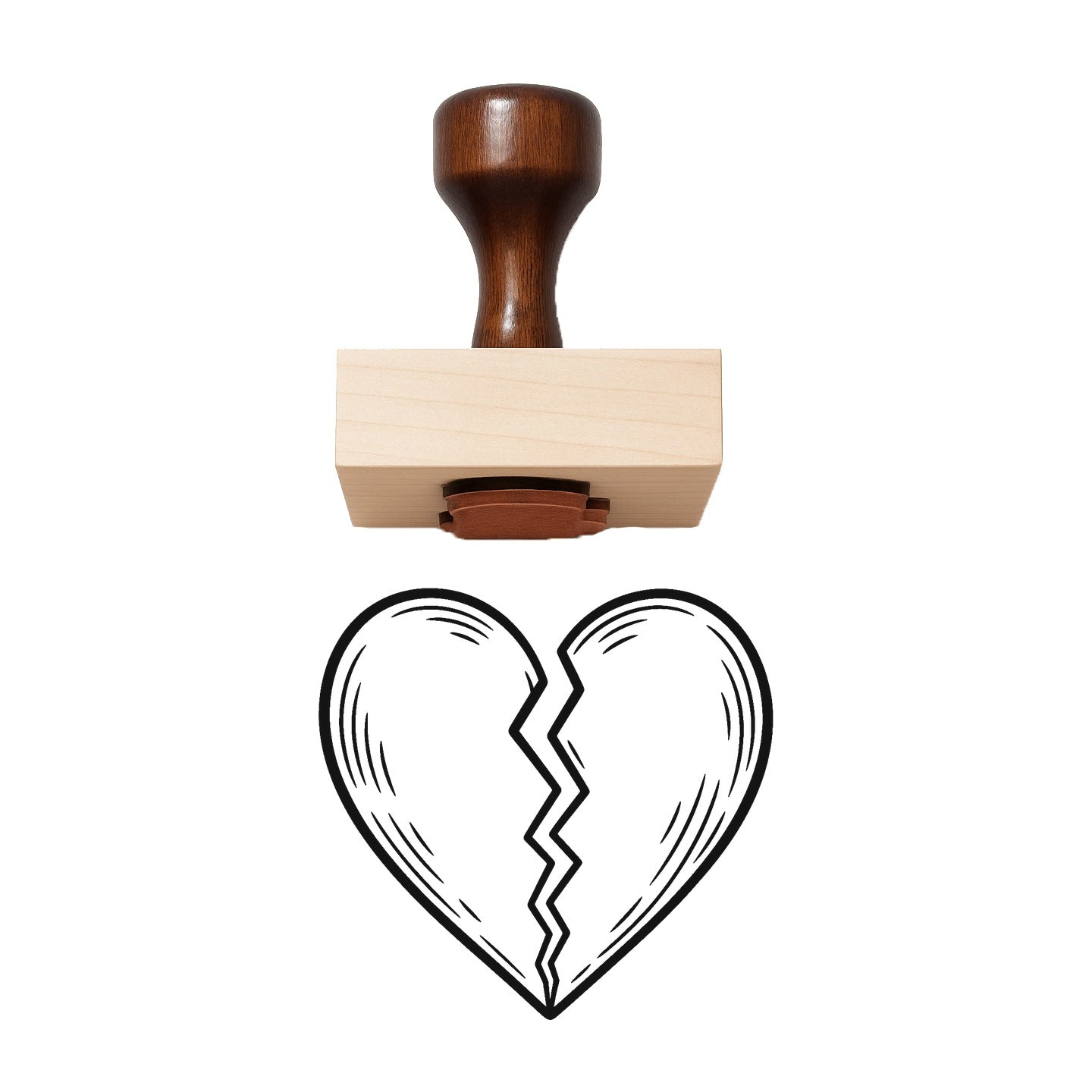 Broken Heart Rubber Stamp