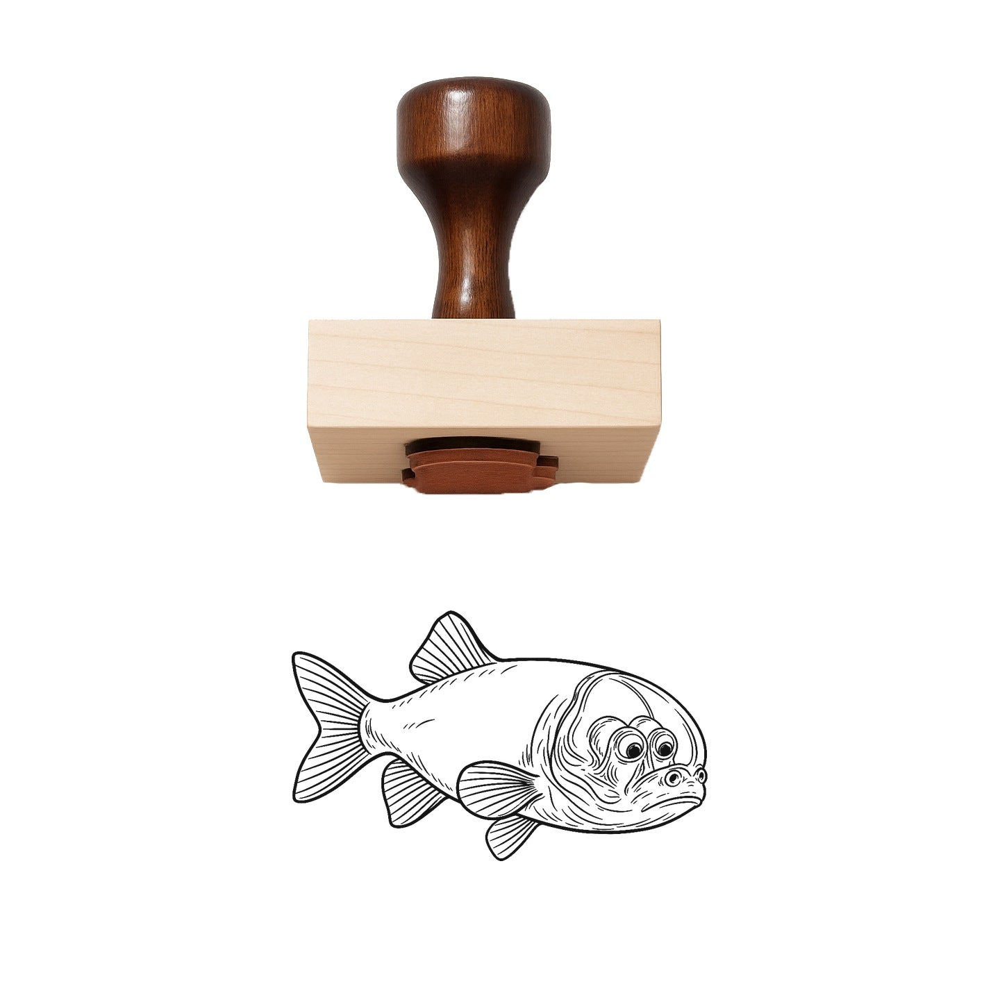 Barreleye Fish Rubber Stamp