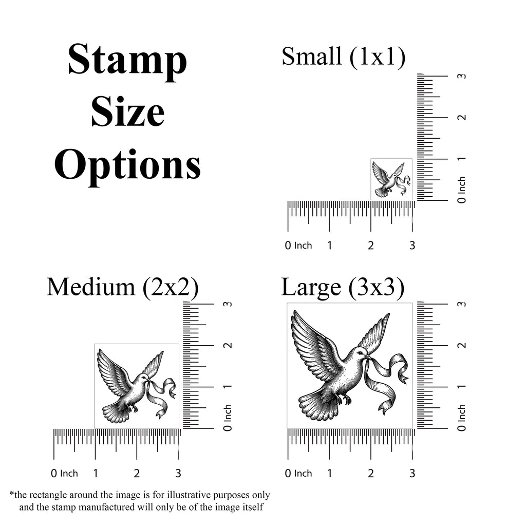 Victorian Dove With Ribbon Rubber Stamp
