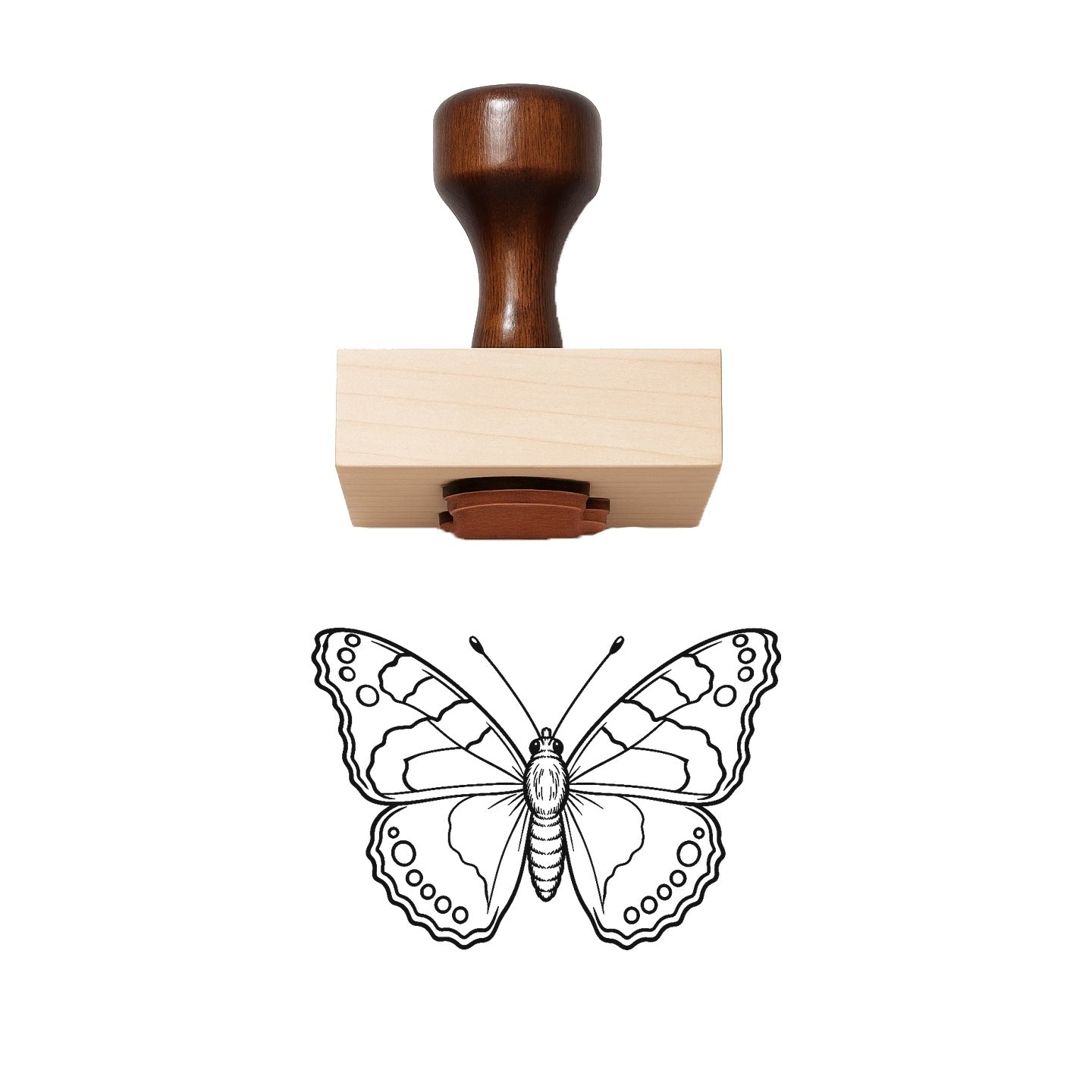Red Admiral Butterfly Rubber Stamp