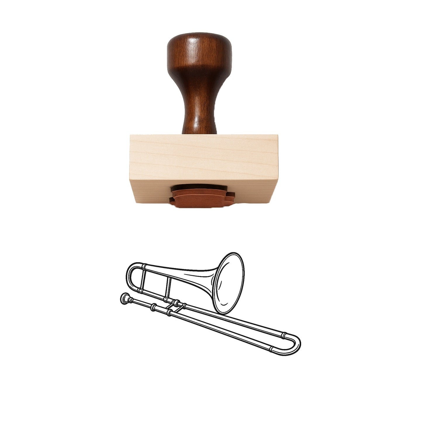 Trombone Rubber Stamp
