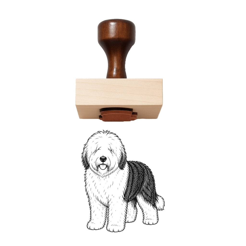 Old English Sheepdog Rubber Stamp