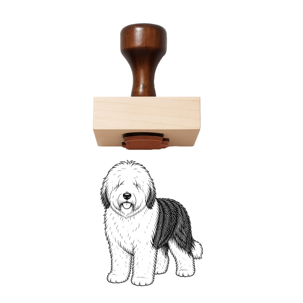 Old English Sheepdog Rubber Stamp