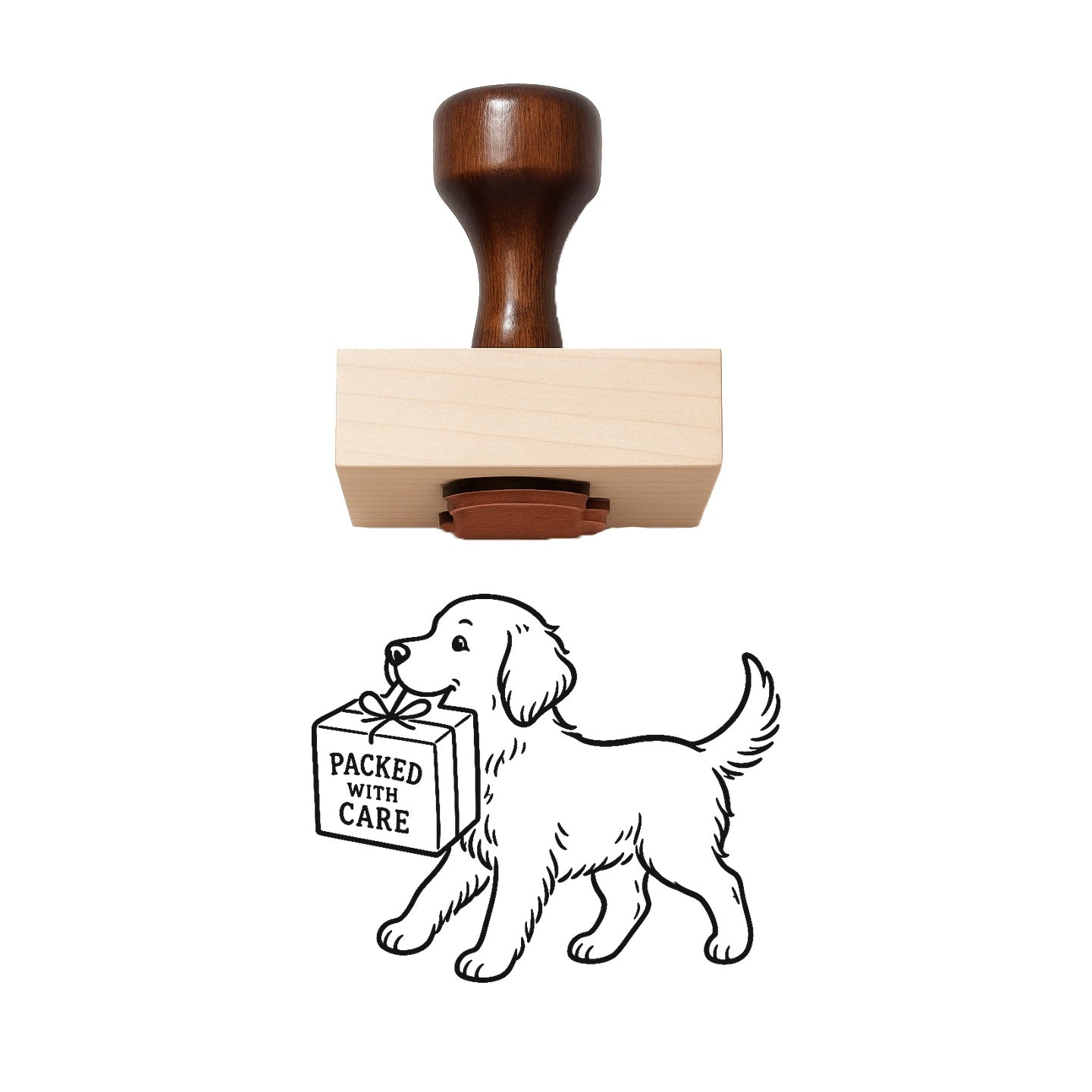 Packed With Care Rubber Stamp