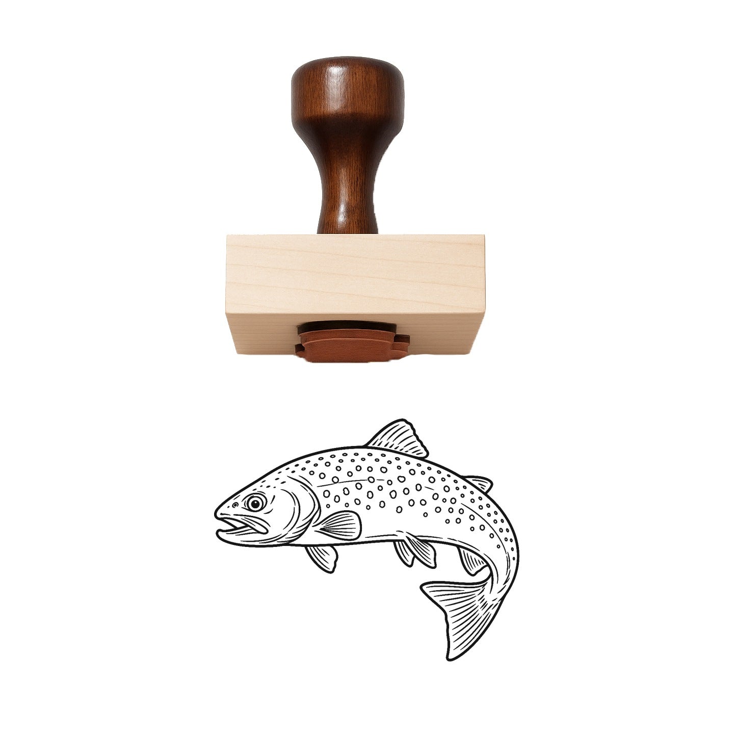 Brook Trout Rubber Stamp