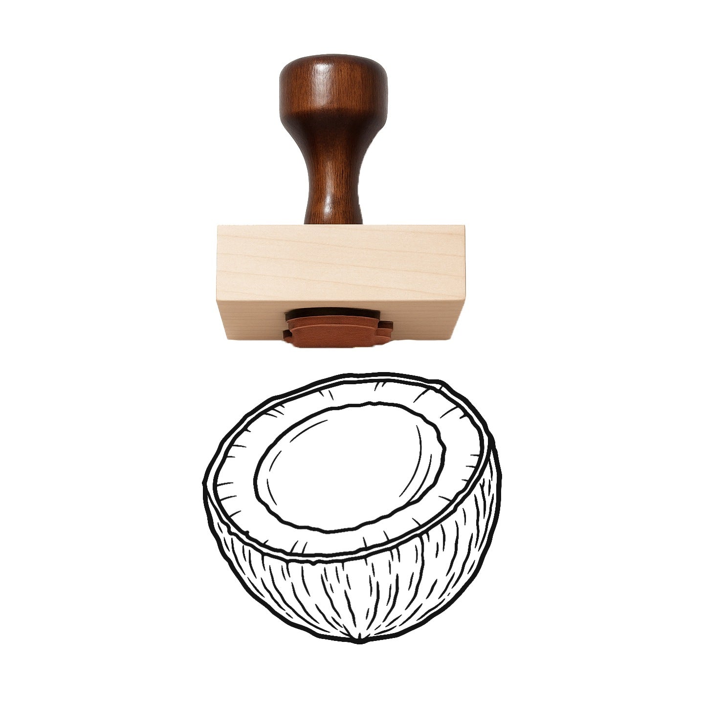 Coconut Half Rubber Stamp
