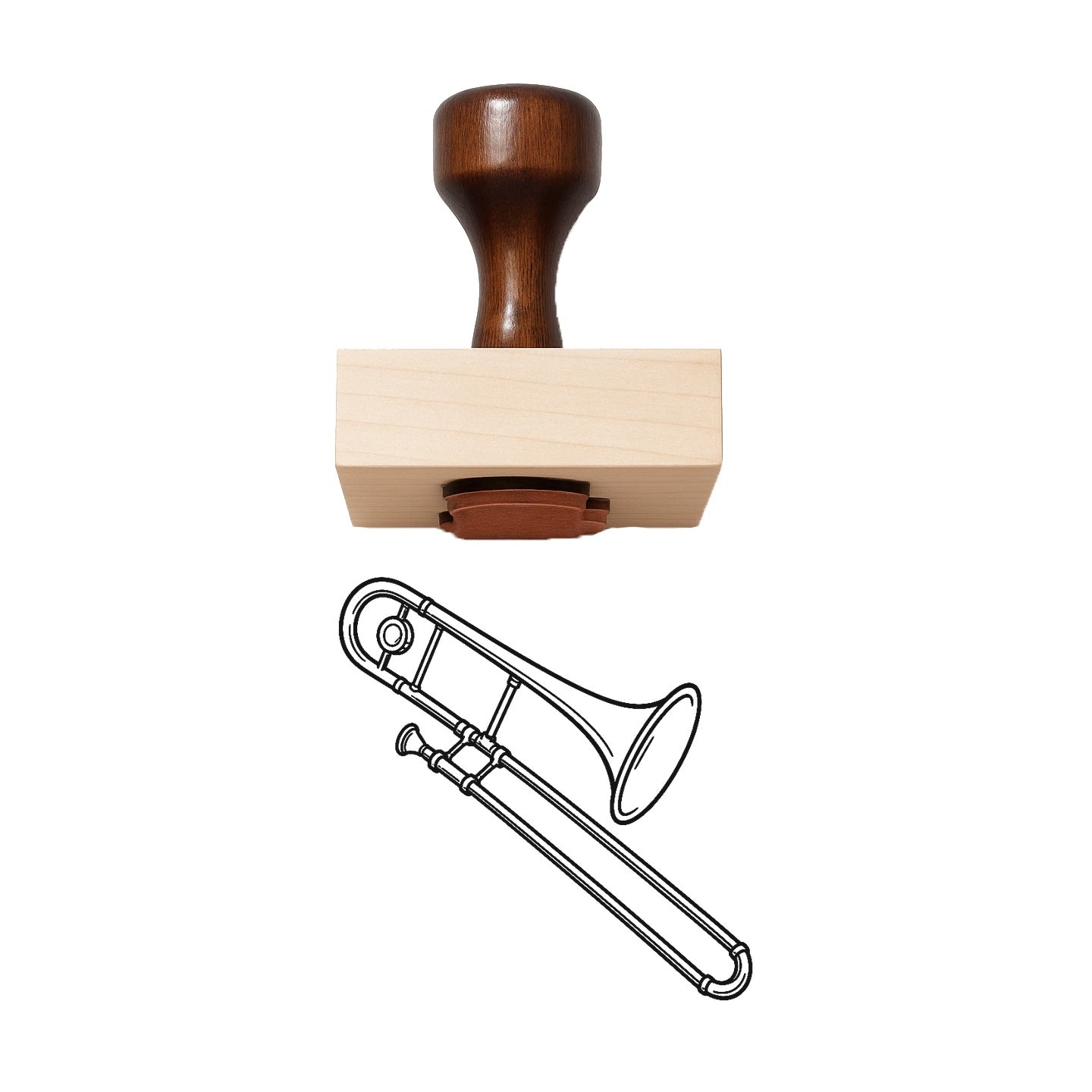 Bass Trombone Rubber Stamp
