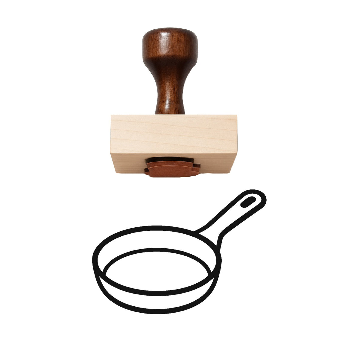 Frying Pan Rubber Stamp