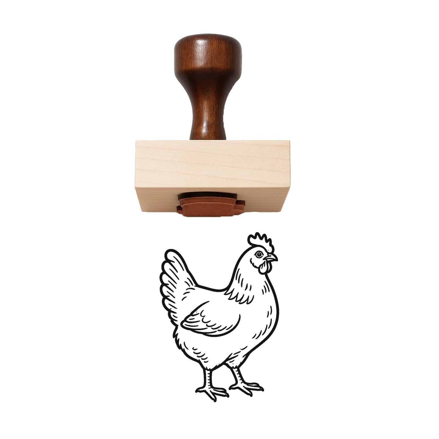 Chicken Silhouette Rubber Stamp
