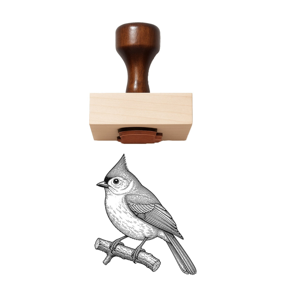 Vintage Tufted Titmouse Rubber Stamp