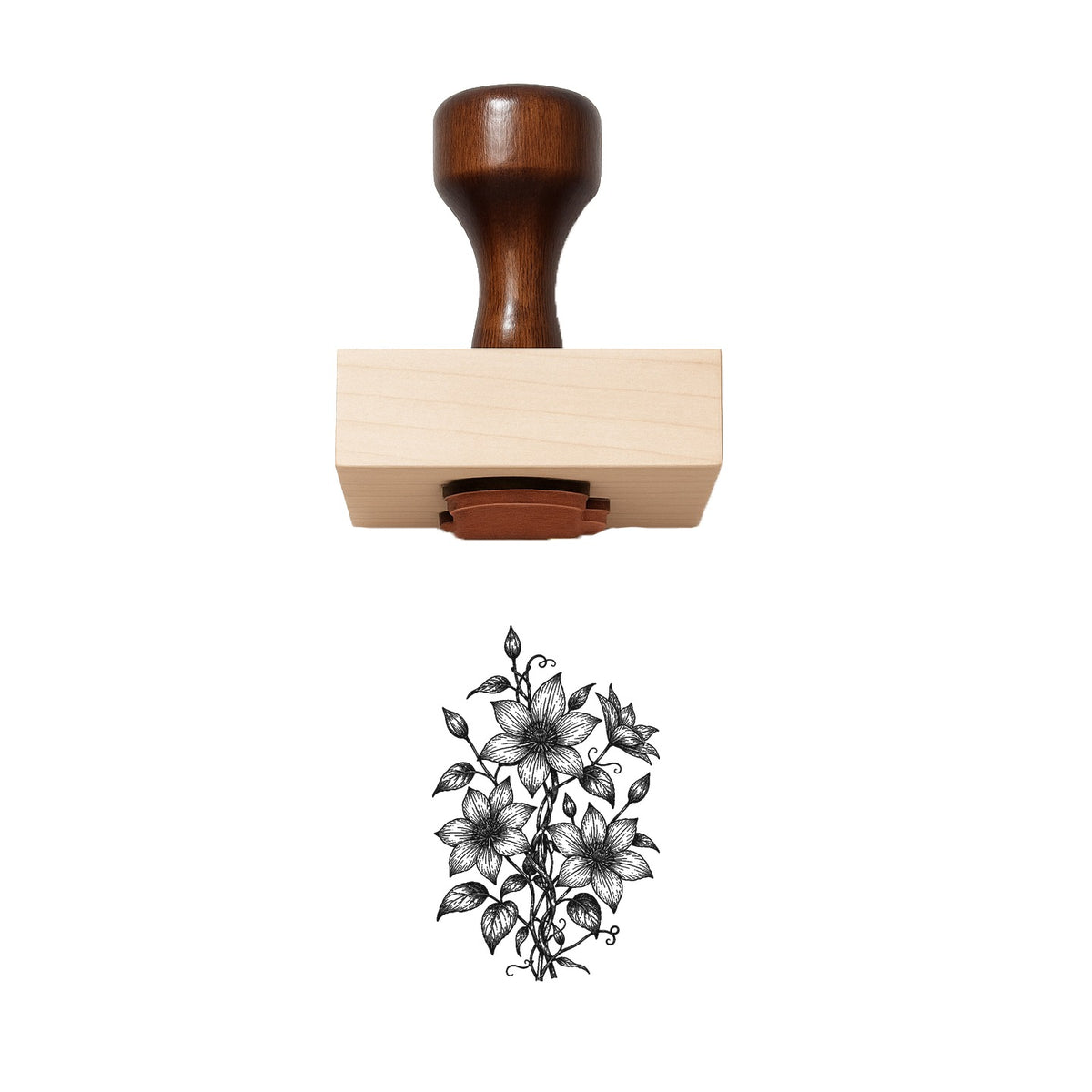 Clematis Vine Rubber Stamp