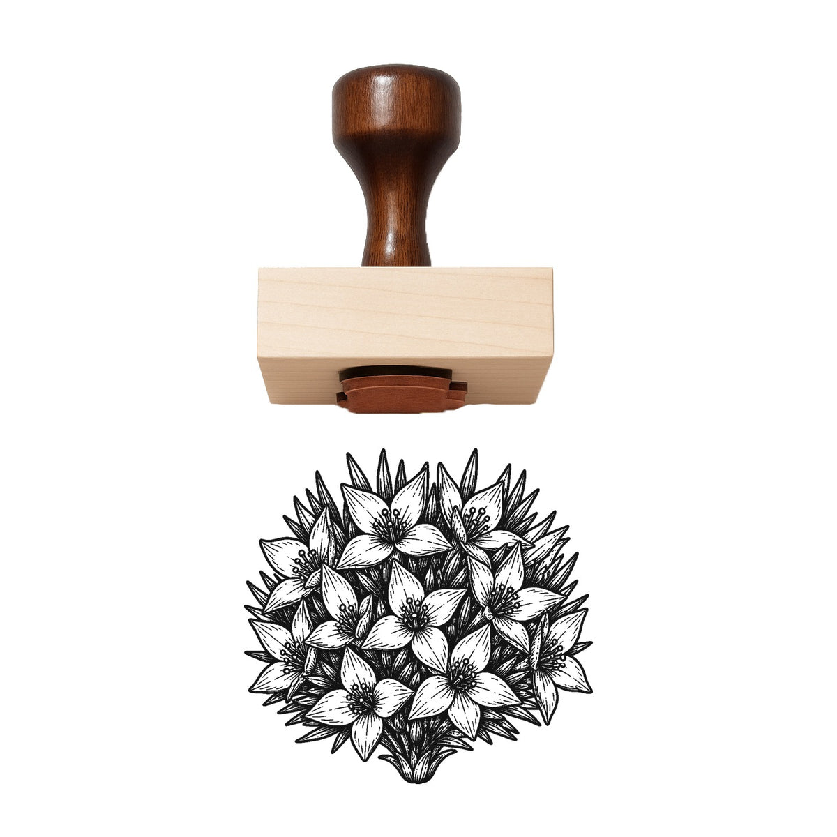 Boronia Bloom Head Rubber Stamp