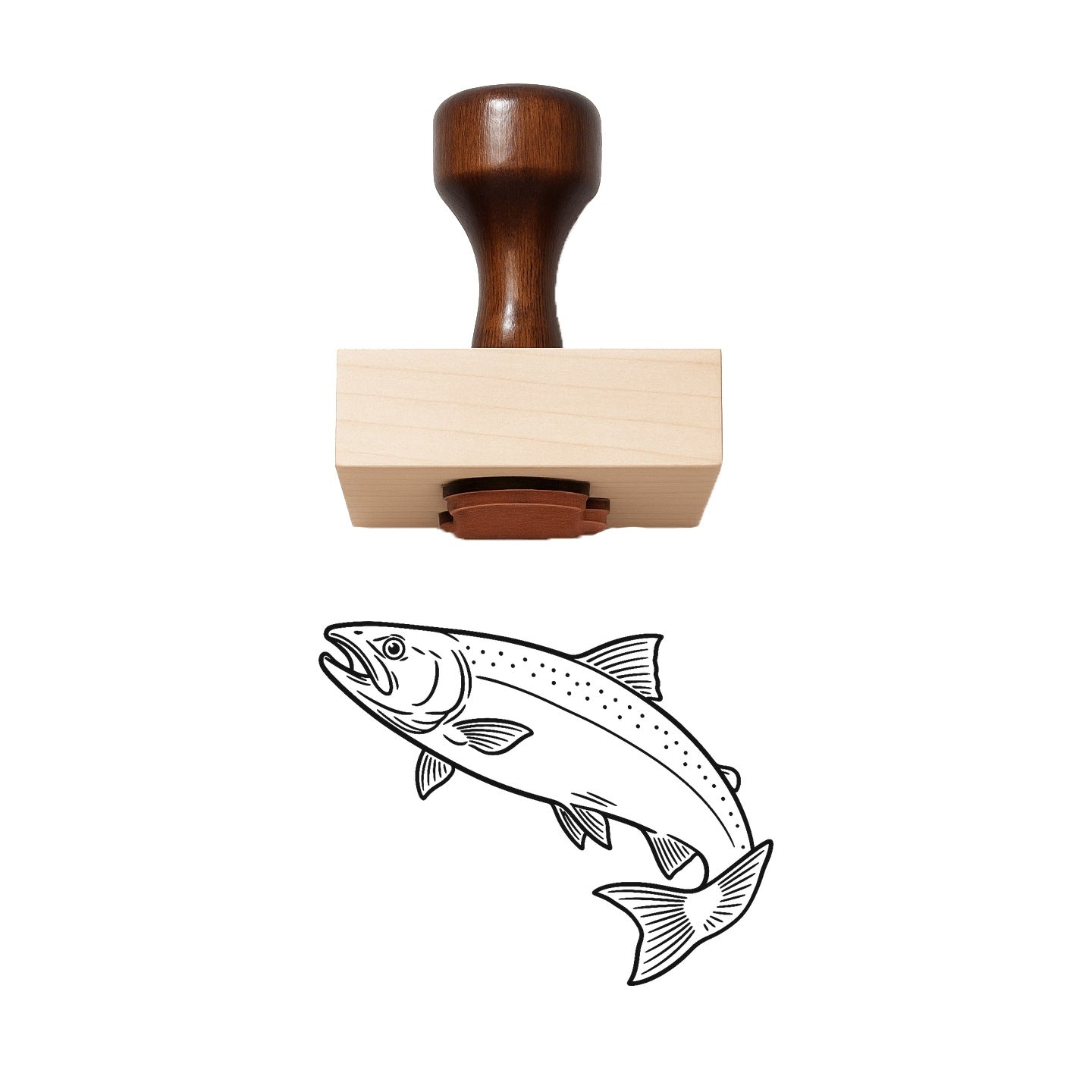 Coho Salmon Rubber Stamp