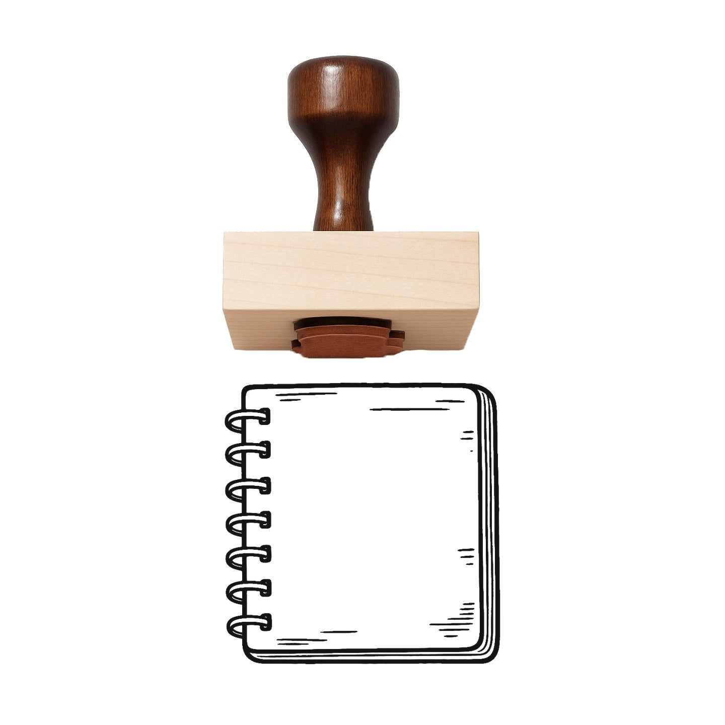 Spiral Notebook Rubber Stamp