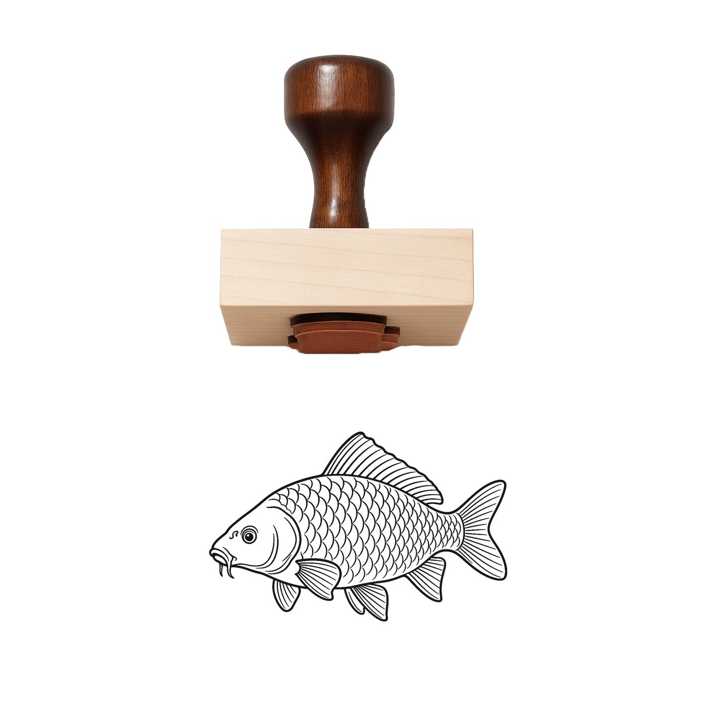 Common Carp Rubber Stamp