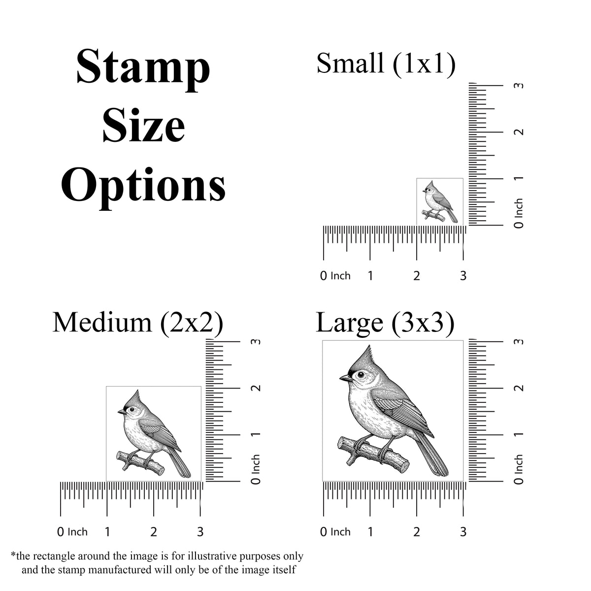 Vintage Tufted Titmouse Rubber Stamp