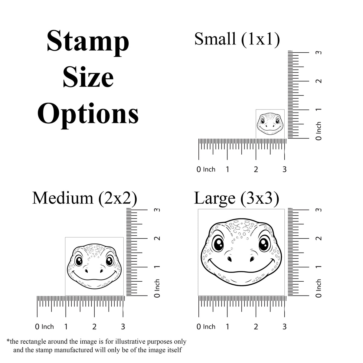 Cute Komodo Dragon Head Rubber Stamp