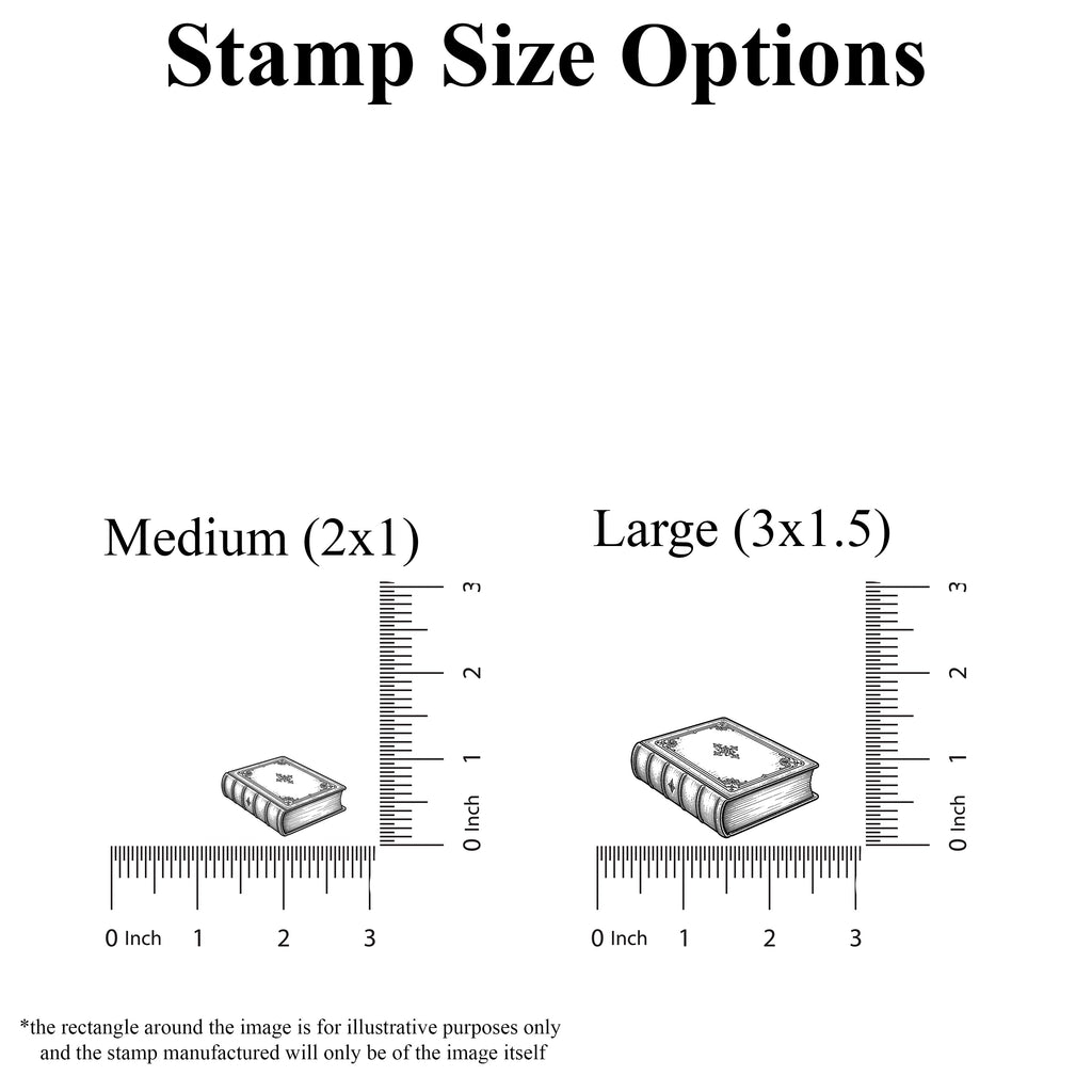Book Stack Rubber Stamp