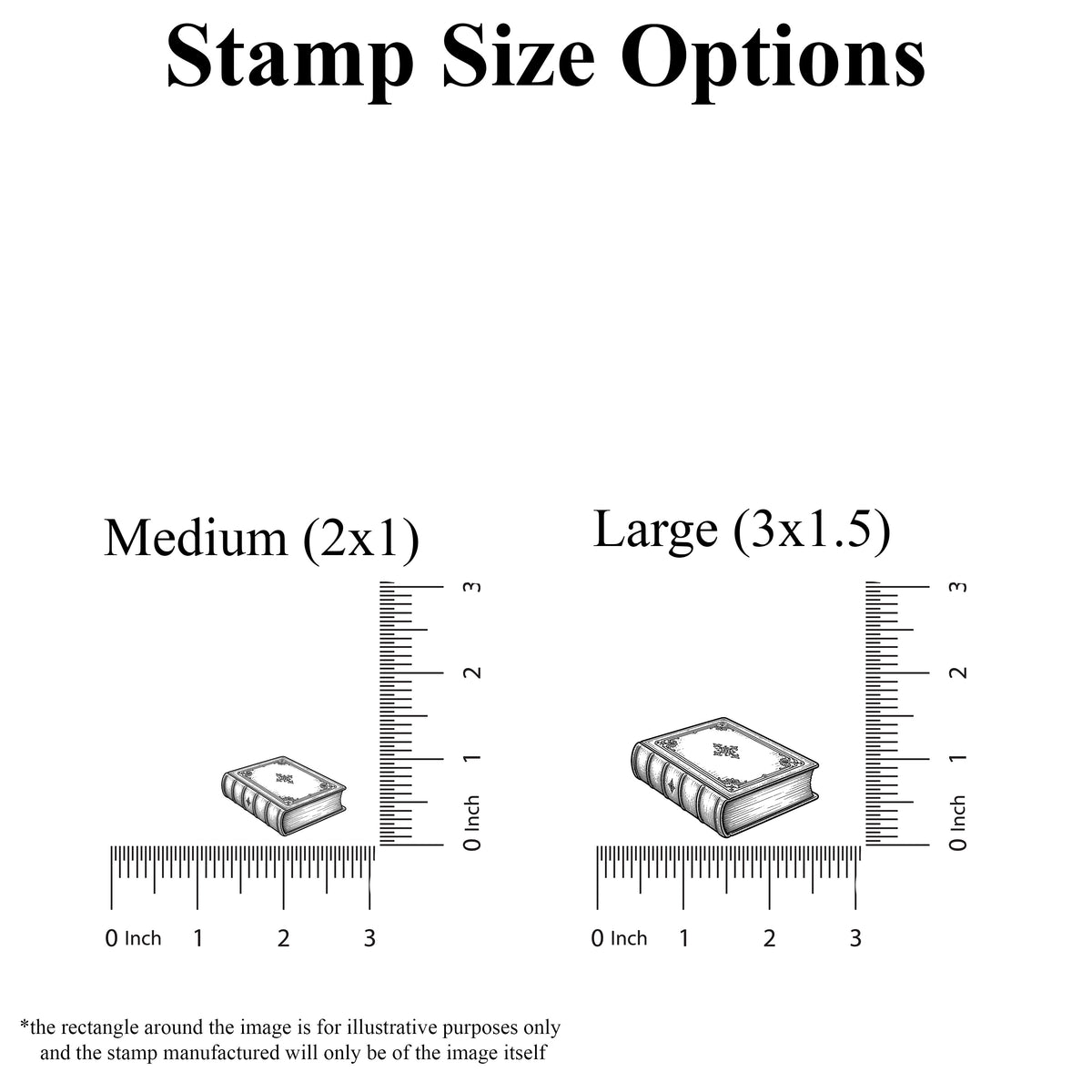 Book Stack Rubber Stamp