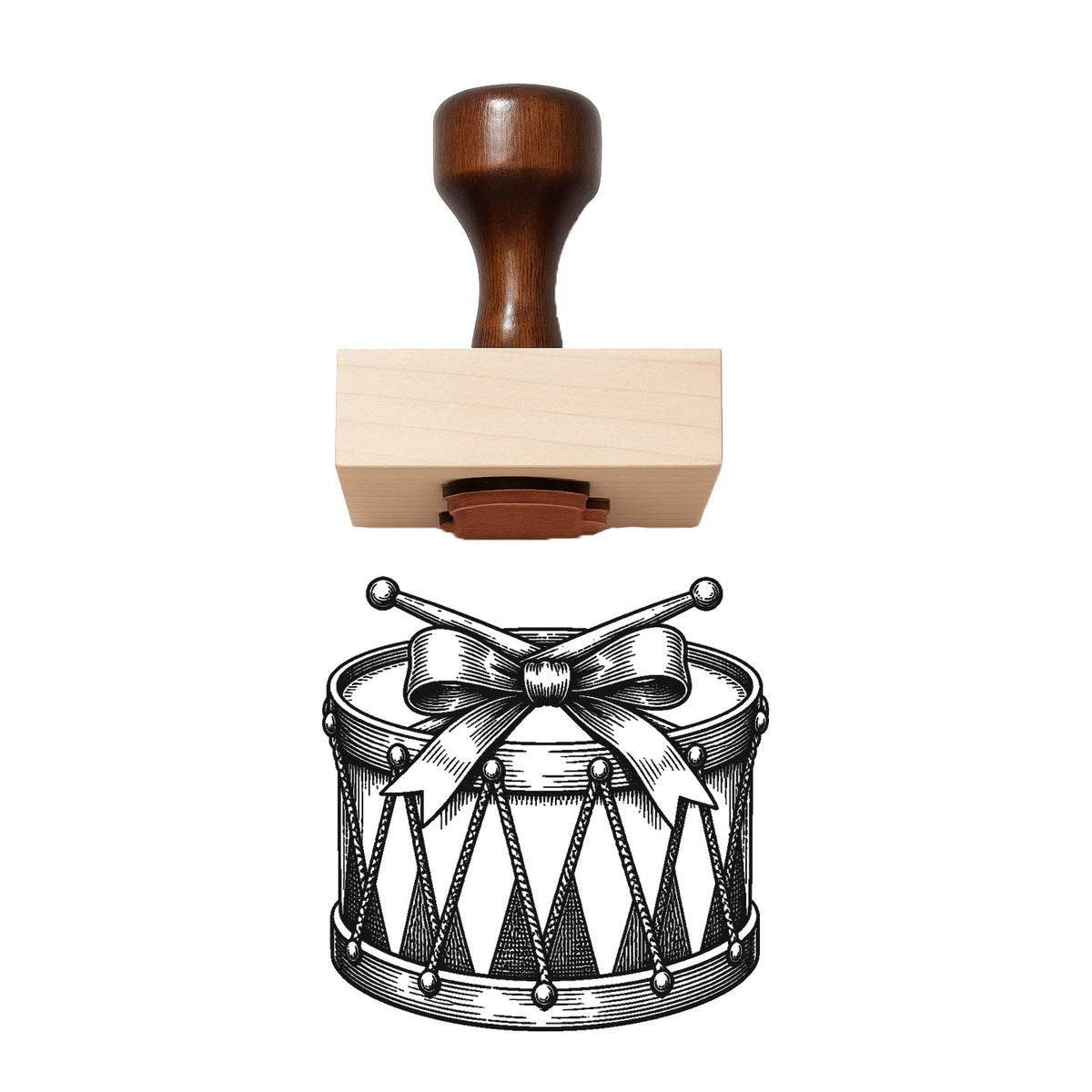 Victorian Toy Drum Rubber Stamp