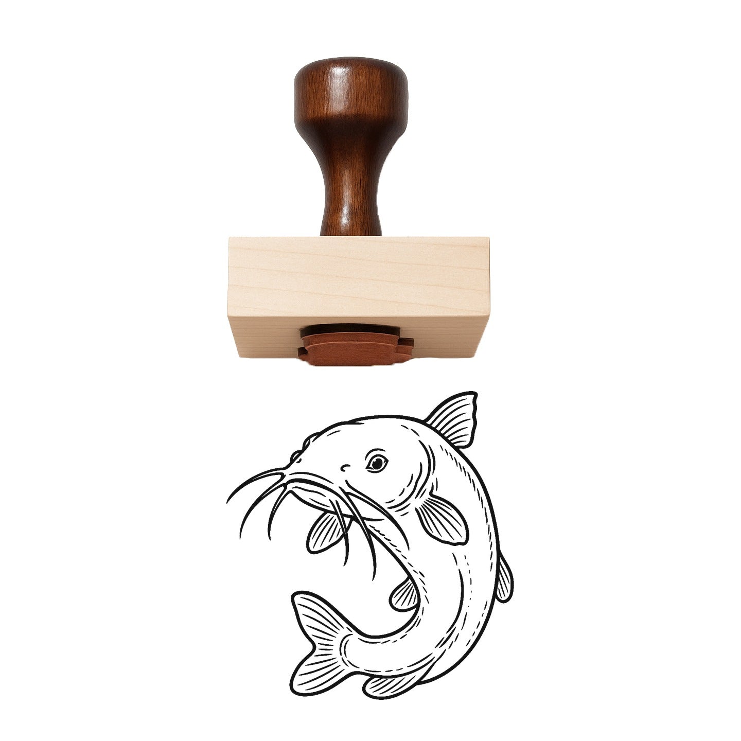 Bullhead Catfish Rubber Stamp