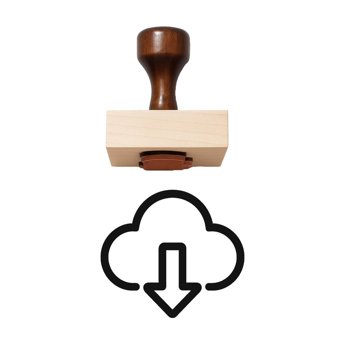 Cloud Download Rubber Stamp