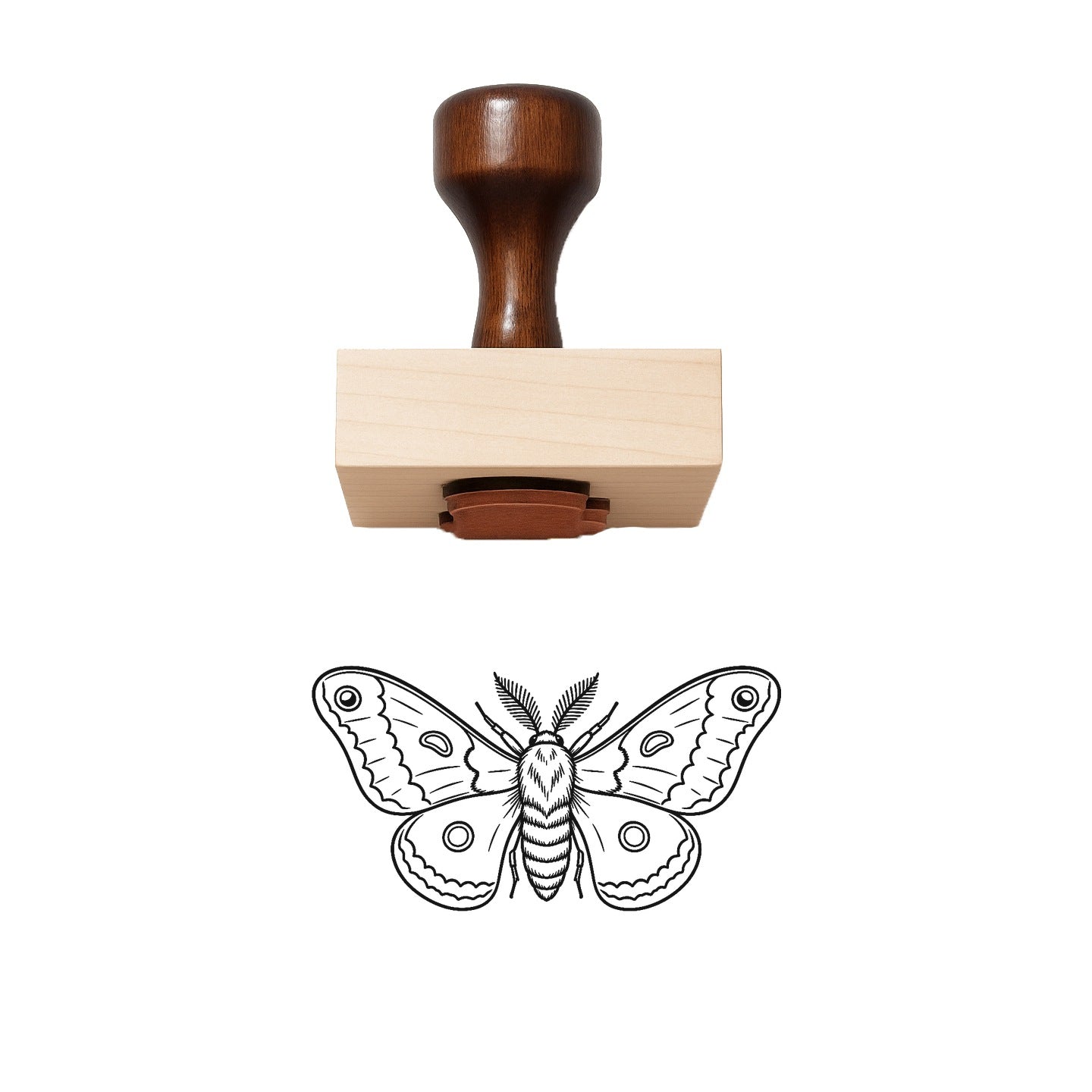 Cecropia Moth Rubber Stamp
