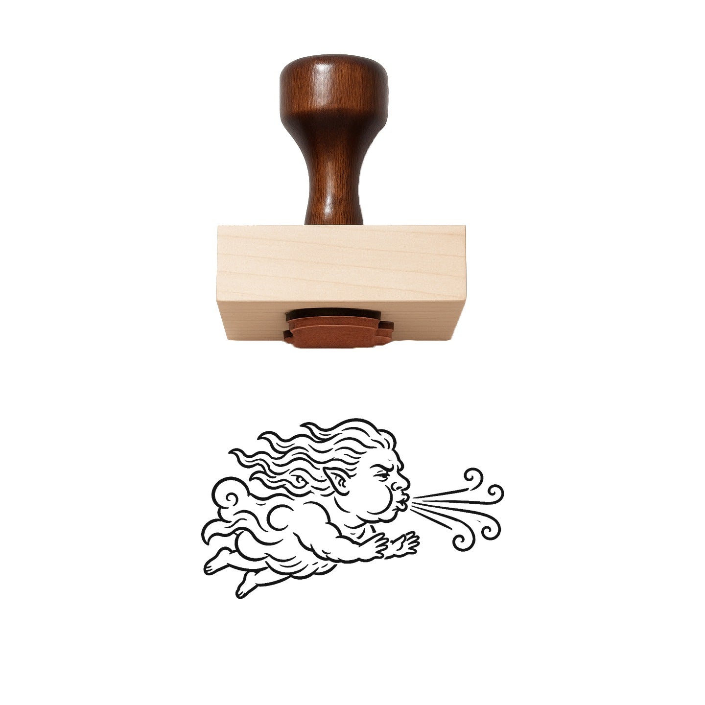 Gust Of Wind Rubber Stamp