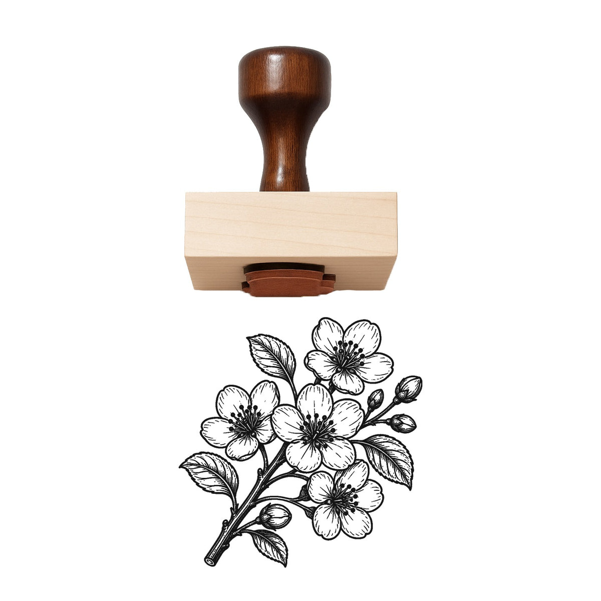 Pear Blossom Branch Rubber Stamp